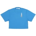 thumbnail image 1 of Off-White Women's Cropped Triangle Logo T-Shirt Blue, 1 of 1