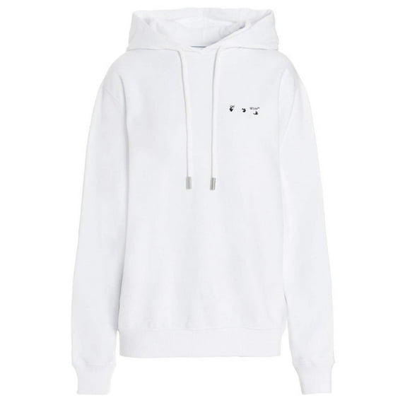 Off-White Women's Palace Arrow Regular Fit Cotton Hoodie Sweatshirt White