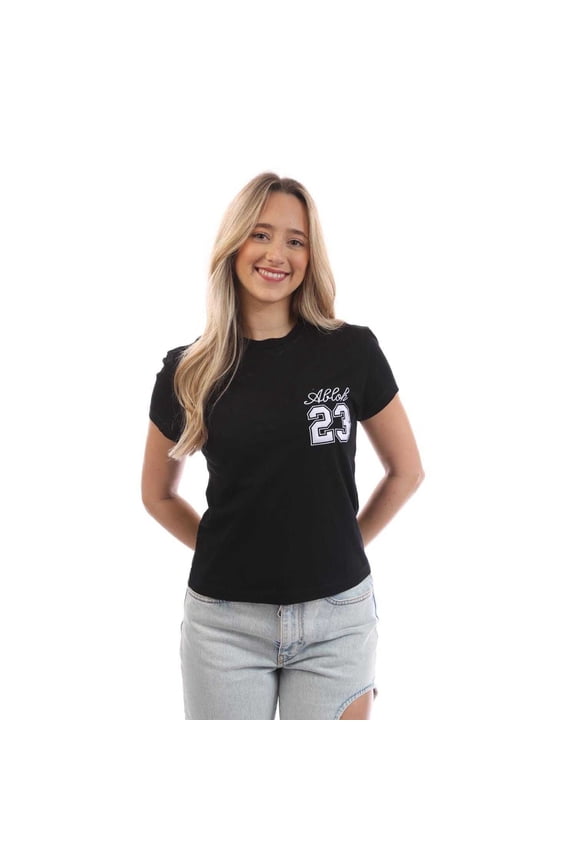 Off White Womens Embroidered Fitted T-Shirt