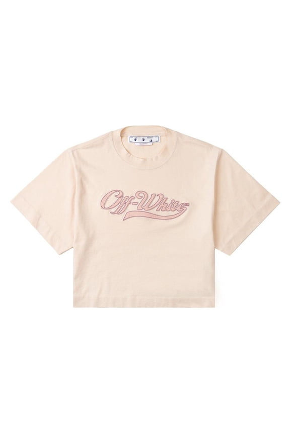 Womens Embroidered Logo Crop T-Shirt