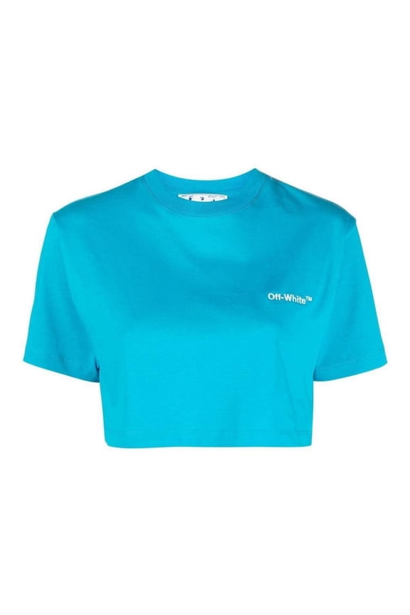 Off White Womens Helvetica Crop T-Shirt