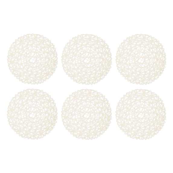 Off White Woven Paper Round Placemat (Set of 6)