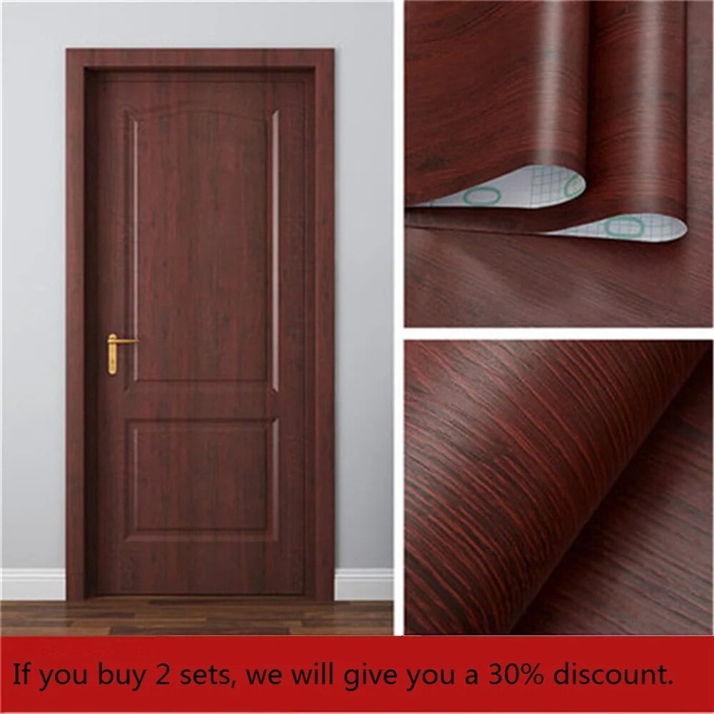 Off Wood Vinyl Sticker Roll Adhesive Contact Paper Doors Desktop Waterproof PVC