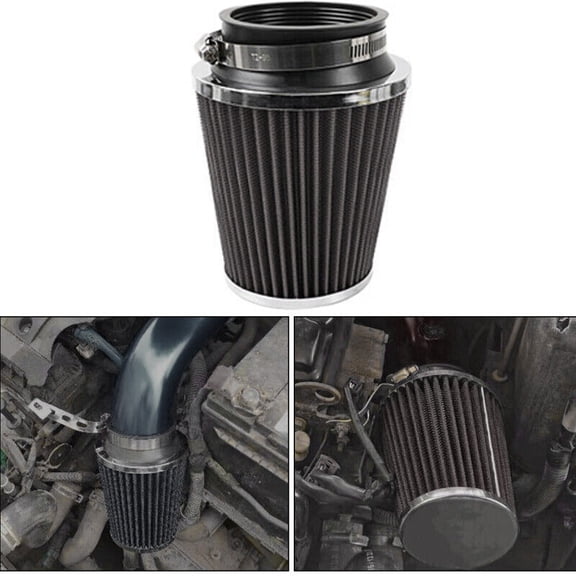 Off road car 3-inch 76mm imported cold air intake cone air filter component black durable-