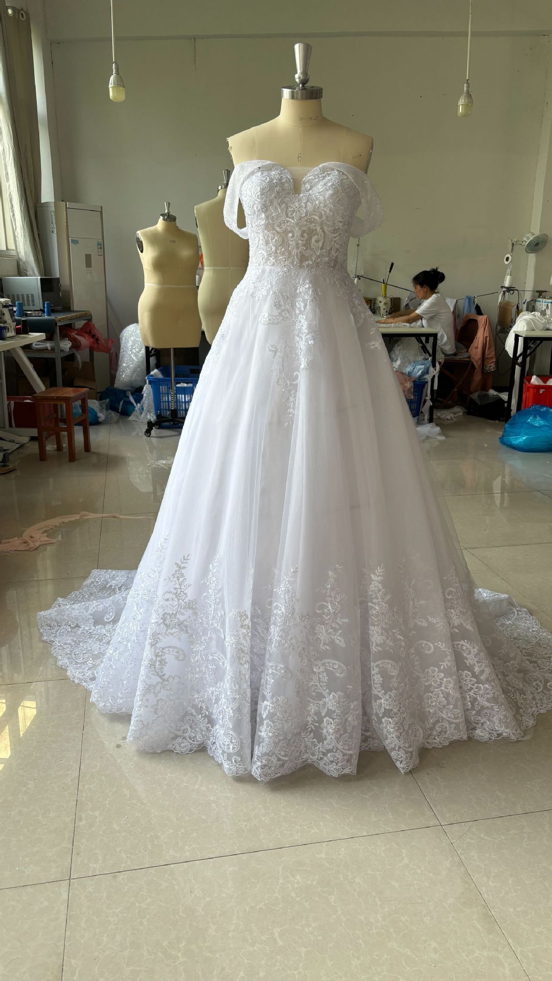Off-shoulder Bridal Main Wedding Dress Elegant Court Style High-grade ...