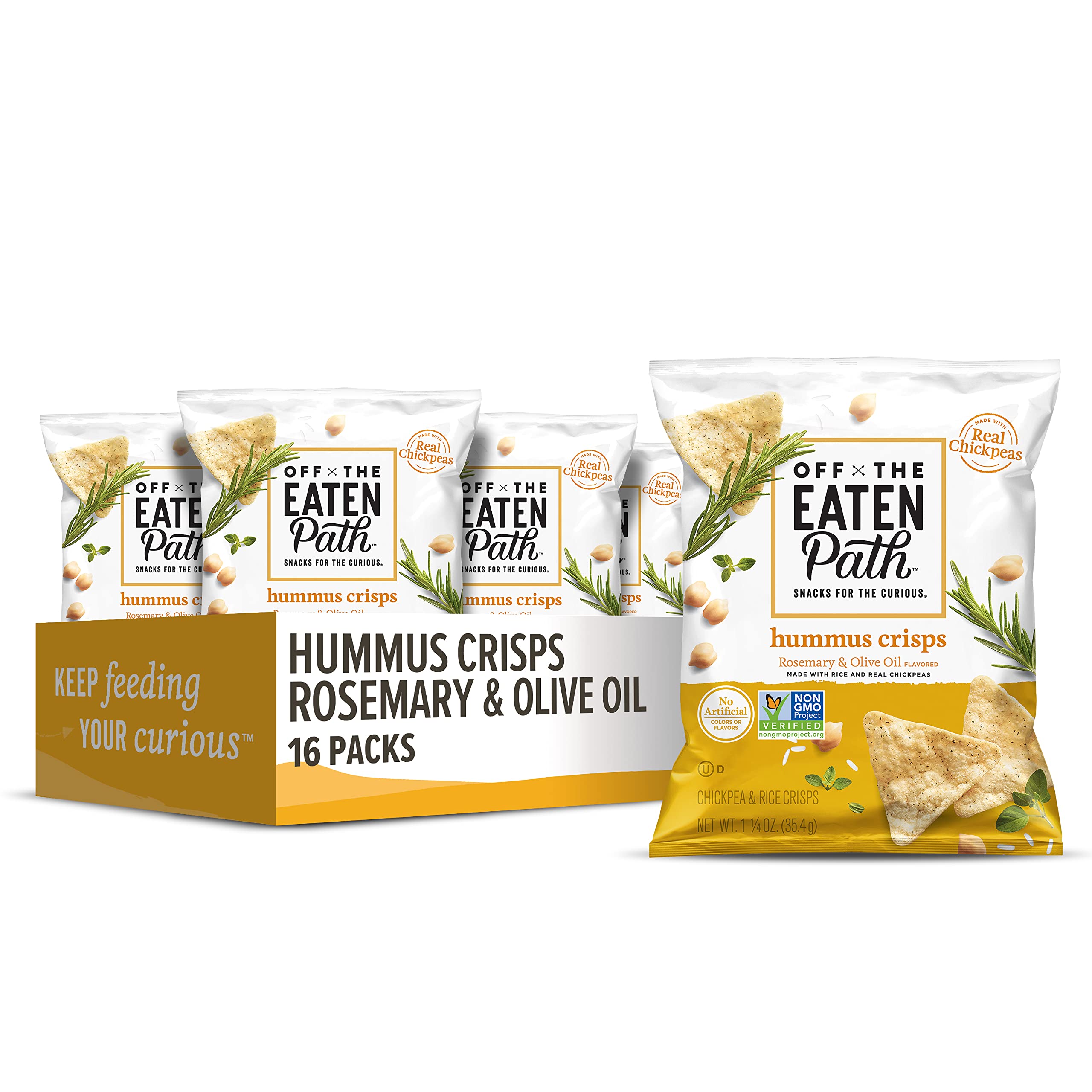 Off The Eaten Path Chickpea Veggie Crisps, 1.25 oz Bags, 16 Count
