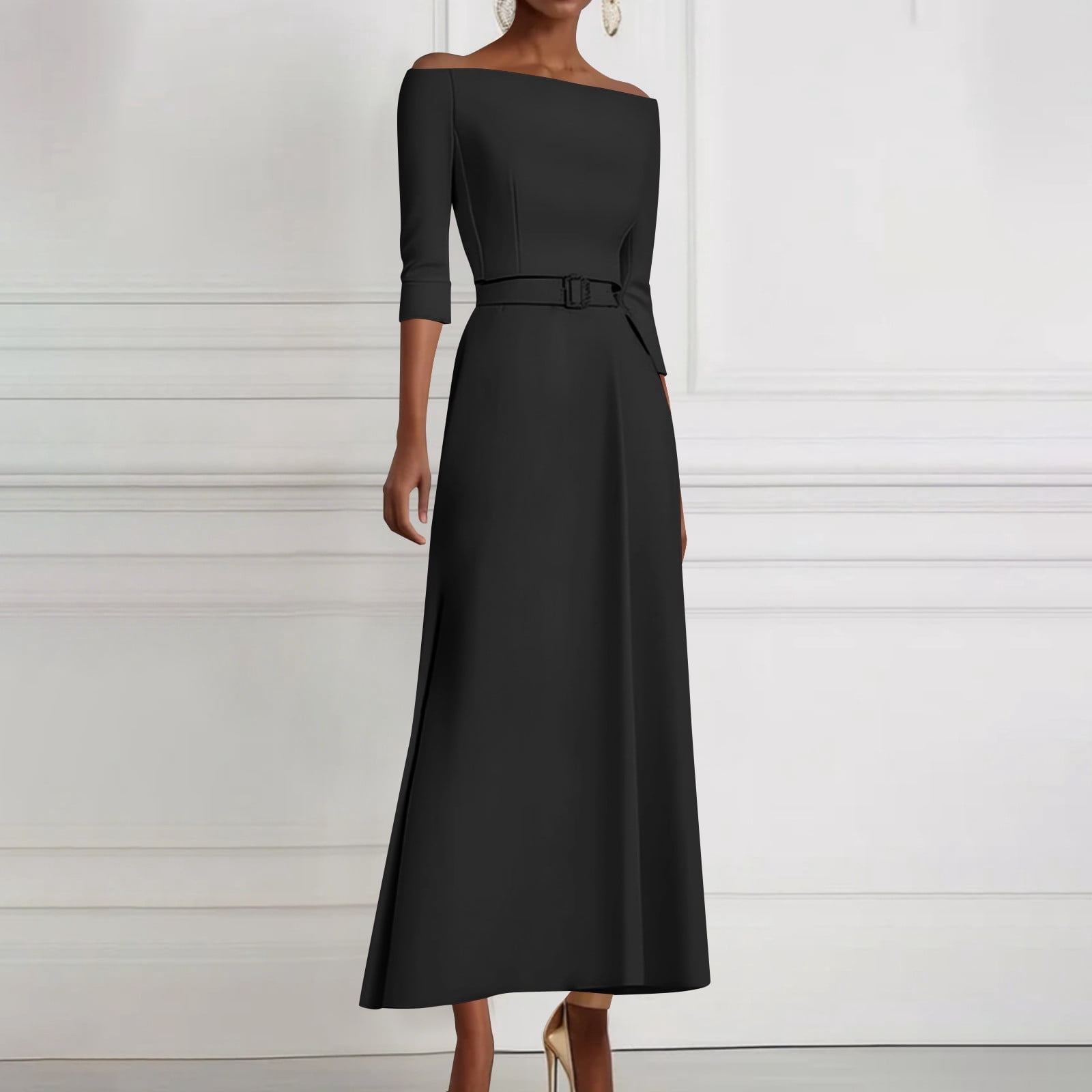 bridesmaid black and white dresses Simple Off The Shoulder Short Cheap Online,MBD119 Sketches Design Evening Dresses boho dresses online Elegant two Size:56R