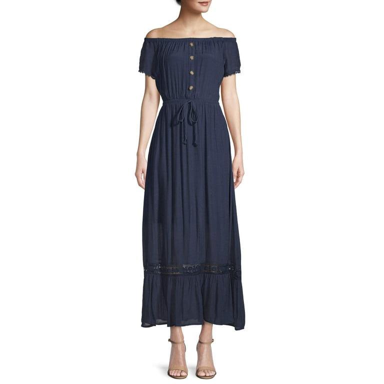 Off the shoulder gauze dress cheap
