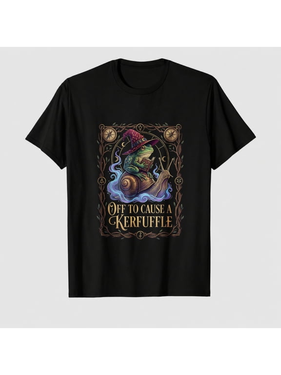 Off to Cause A Kerfuffle Witchy Frog Wizard Snail Meme Humor T-Shirt