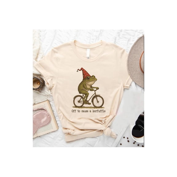 Off to Cause a Kerfuffle Frog Tshirt, Funny Sayings, Frog Meme Shirt