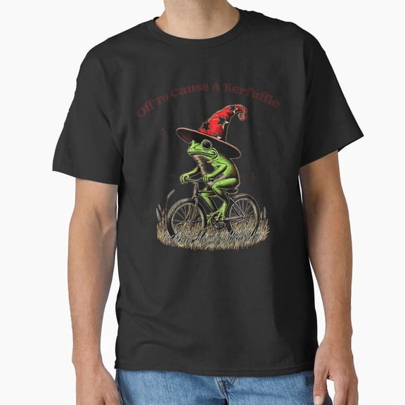 Off to Cause a Kerfuffle Funny Frog Meme H38485 T-Shirt, for Men and Women, Up to Size 5XL