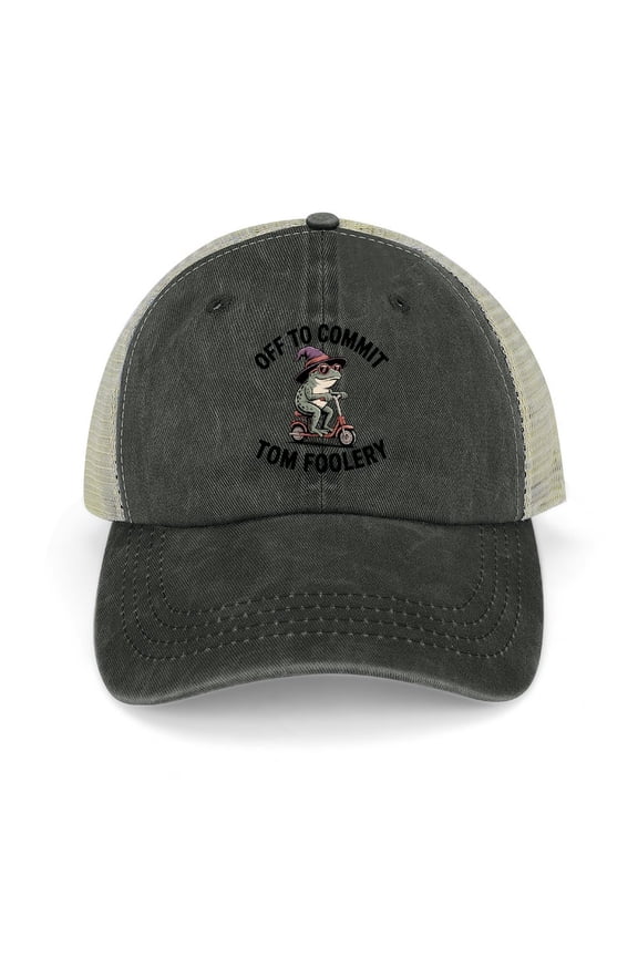 Off to Commit Tom Foolery Black Hat Adjustable Funny Fashion Unisex Baseball Cap for Men Women