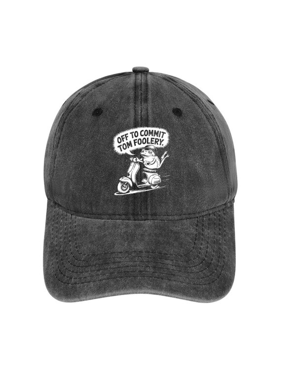Off to Commit Tom Foolery Charcoal Hat Adjustable Funny Fashion Unisex Baseball Cap for Men Women