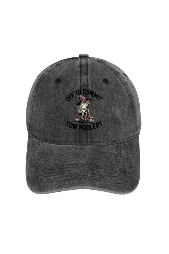 Off to Commit Tom Foolery Charcoal Hat Adjustable Funny Fashion Unisex Baseball Cap for Men Women