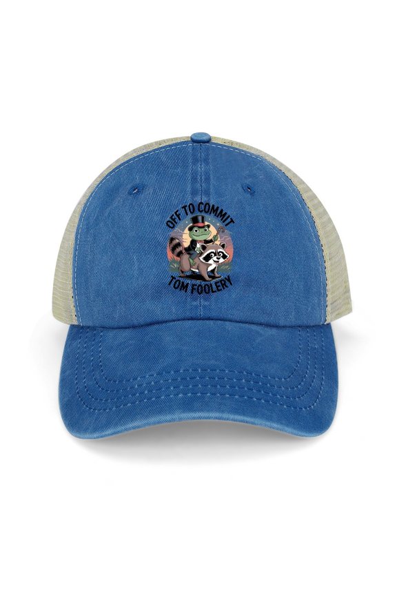 Off to Commit Tom Foolery Dark Blue Hat Adjustable Funny Fashion Unisex Baseball Cap for Men Women