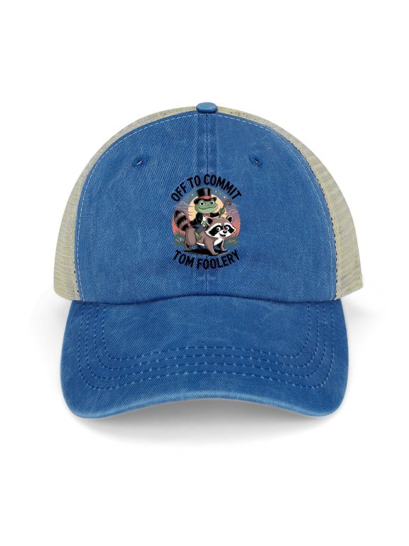 Off to Commit Tom Foolery Dark Blue Hat Adjustable Funny Fashion Unisex Baseball Cap for Men Women