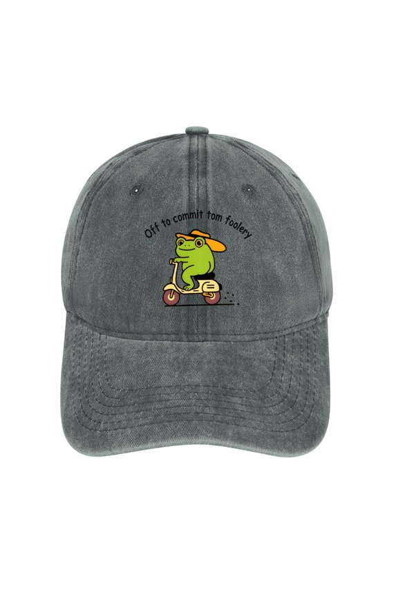 Off to Commit Tom Foolery Gray Hat Adjustable Funny Fashion Unisex Baseball Cap for Men Women