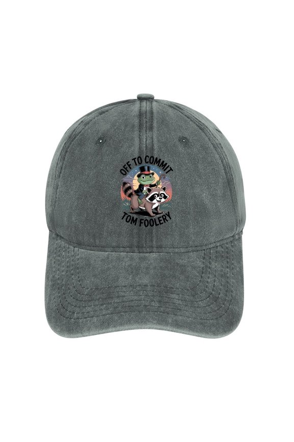 Off to Commit Tom Foolery Gray Hat Adjustable Funny Fashion Unisex Baseball Cap for Men Women
