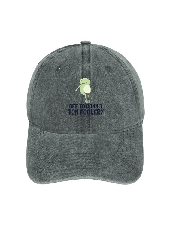 Off to Commit Tom Foolery Gray Hat Adjustable Funny Fashion Unisex Baseball Cap for Men Women