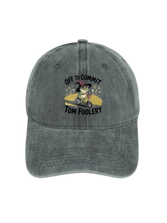 Off to Commit Tom Foolery Gray Hat Adjustable Funny Fashion Unisex Baseball Cap for Men Women