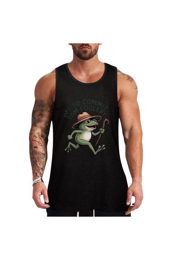 Off to Commit Tom Foolery HD Print Men's Muscle T-Shirt, Sleeveless, Muscle Tank Tee Top 2XL