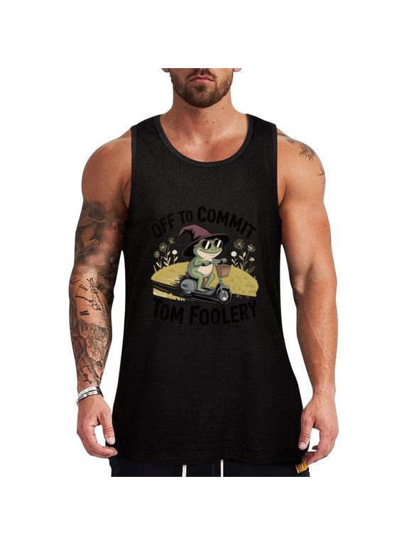 Off to Commit Tom Foolery HD Print Men's Muscle T-Shirt, Sleeveless, Muscle Tank Tee Top 2XL