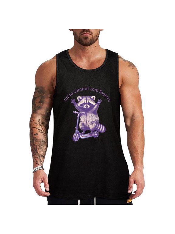 Off to Commit Tom Foolery HD Print Men's Muscle T-Shirt, Sleeveless, Muscle Tank Tee Top 3XL