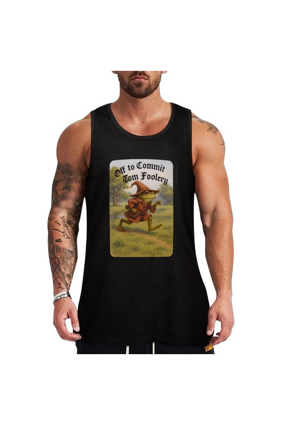 Off to Commit Tom Foolery HD Print Men's Muscle T-Shirt, Sleeveless, Muscle Tank Tee Top L