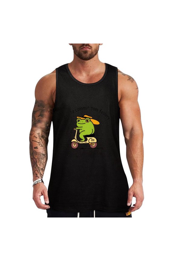 Off to Commit Tom Foolery HD Print Men's Muscle T-Shirt, Sleeveless, Muscle Tank Tee Top M