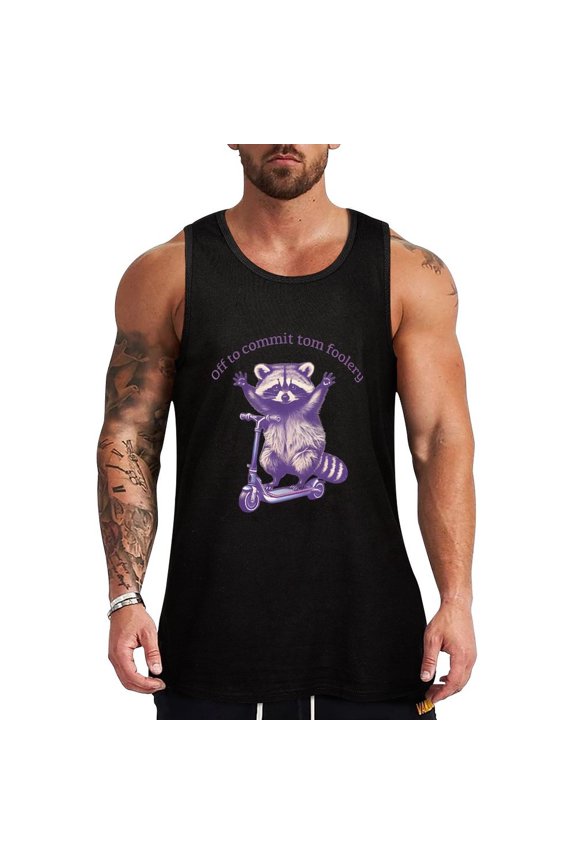 Off to Commit Tom Foolery HD Print Men's Muscle T-Shirt, Sleeveless, Muscle Tank Tee Top M