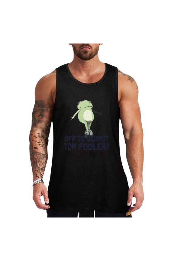 Off to Commit Tom Foolery HD Print Men's Muscle T-Shirt, Sleeveless, Muscle Tank Tee Top S