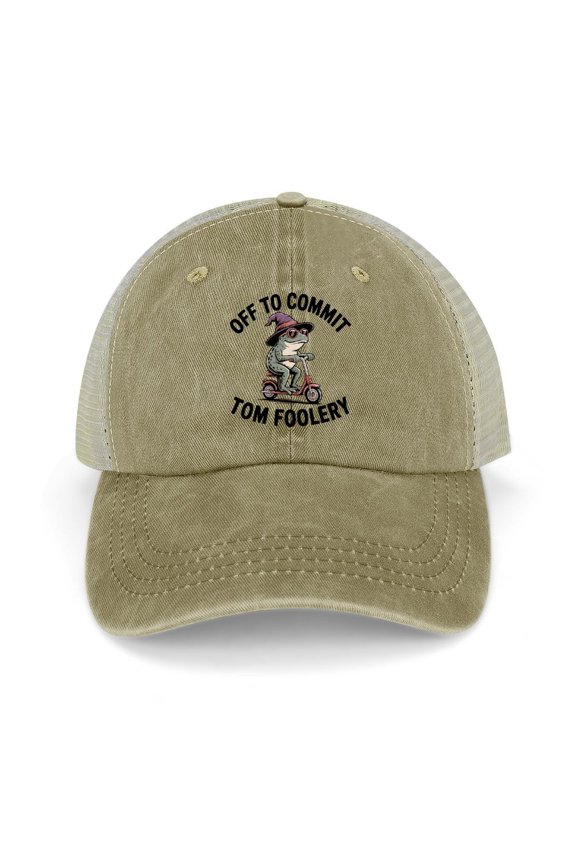 Off to Commit Tom Foolery Khaki Hat Adjustable Funny Fashion Unisex Baseball Cap for Men Women