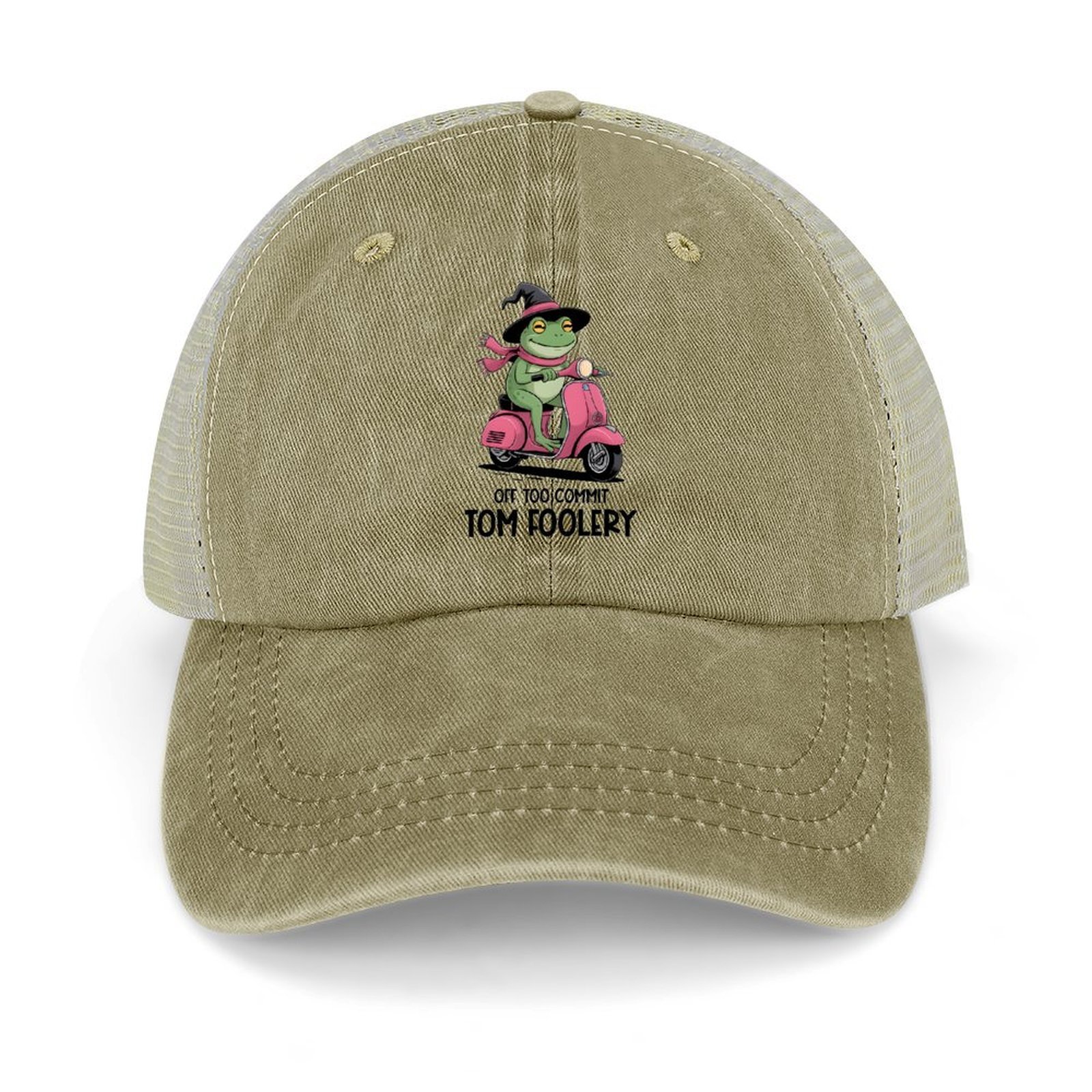Gorra caqui ajustable de moda divertida unisex de béisbol para hombre y mujer con texto 'Off to Commit Tom Foolery'