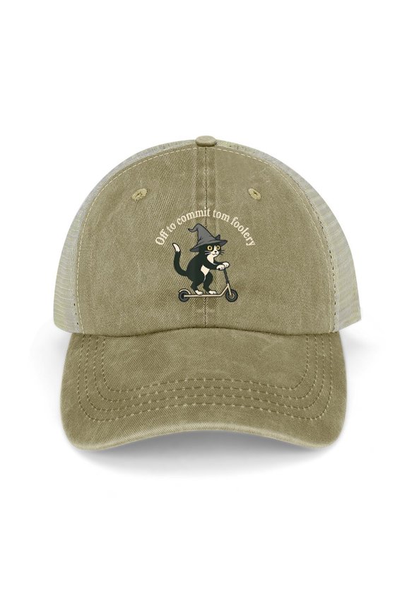 Off to Commit Tom Foolery Khaki Hat Adjustable Funny Fashion Unisex Baseball Cap for Men Women