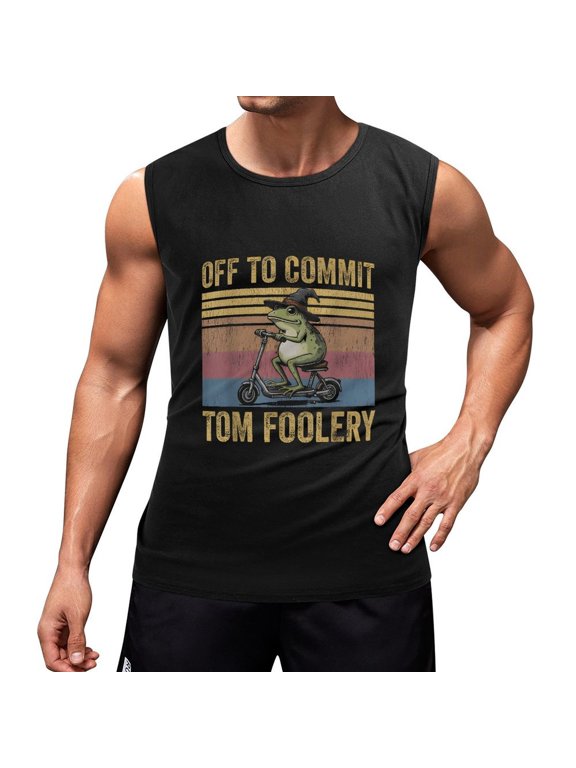 Off to Commit Tom Foolery Men'S Muscle T-Shirt, Sleeveless, Muscle Tank Tee Top L