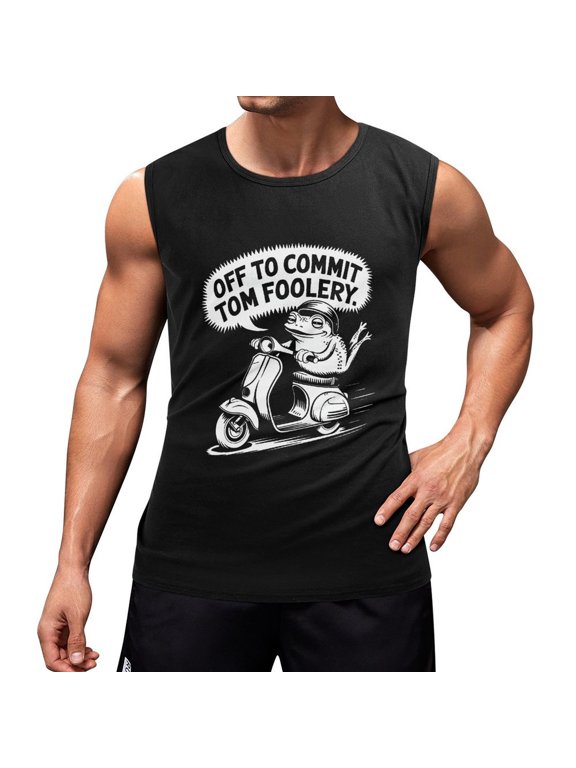Off to Commit Tom Foolery Men'S Muscle T-Shirt, Sleeveless, Muscle Tank Tee Top L