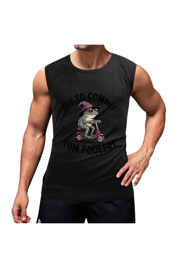 Off to Commit Tom Foolery Men'S Muscle T-Shirt, Sleeveless, Muscle Tank Tee Top M