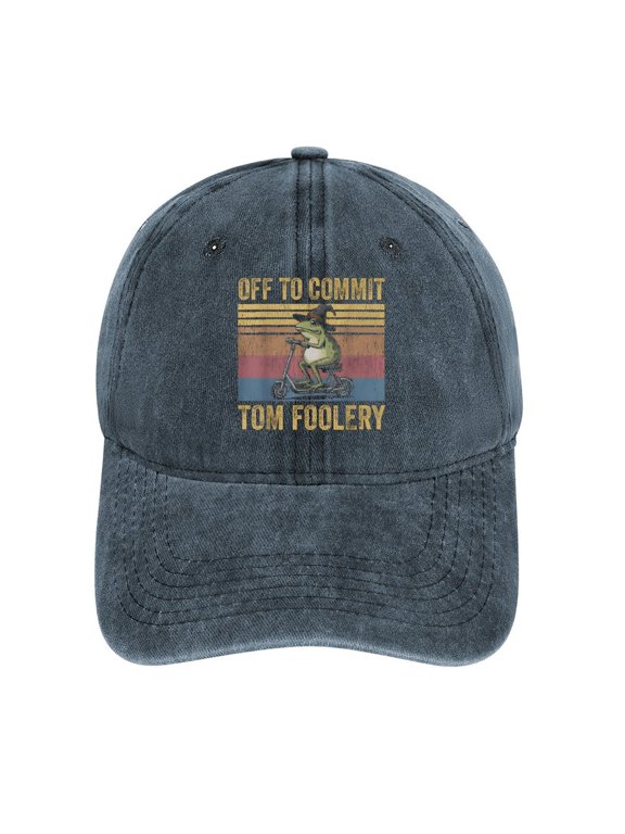 Off to Commit Tom Foolery Navy Hat Adjustable Funny Fashion Unisex Baseball Cap for Men Women