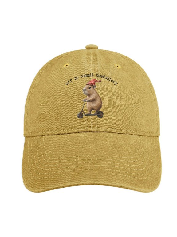 Off to Commit Tom Foolery Sand Colour Hat Adjustable Funny Fashion Unisex Baseball Cap for Men Women