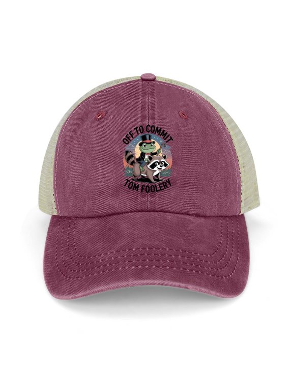 Off to Commit Tom Foolery Wine Red Hat Adjustable Funny Fashion Unisex Baseball Cap for Men Women