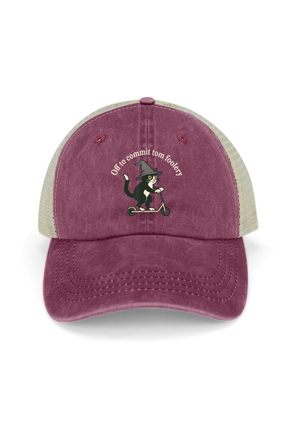 Off to Commit Tom Foolery Wine Red Hat Adjustable Funny Fashion Unisex Baseball Cap for Men Women
