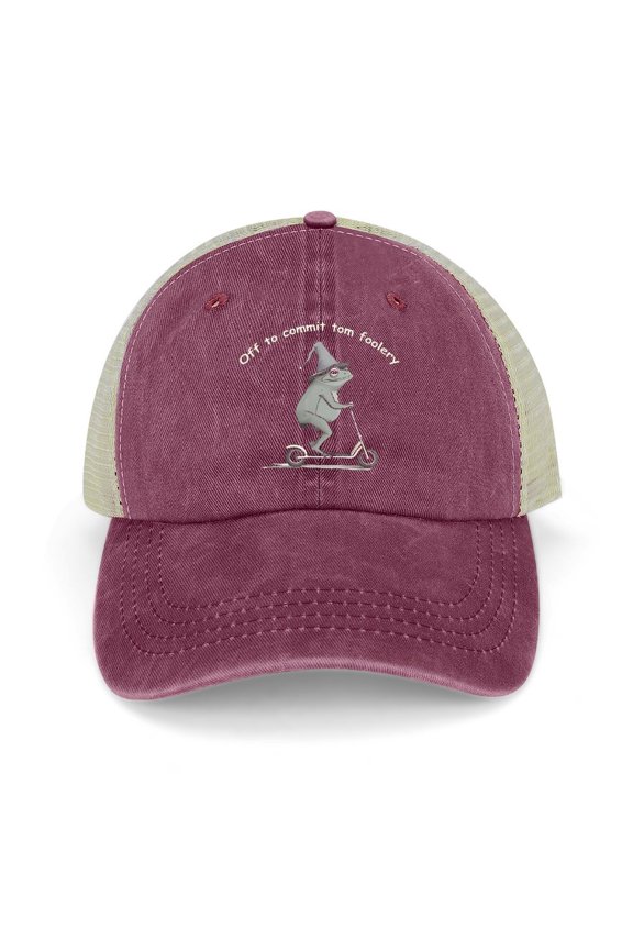 Off to Commit Tom Foolery Wine Red Hat Adjustable Funny Fashion Unisex Baseball Cap for Men Women