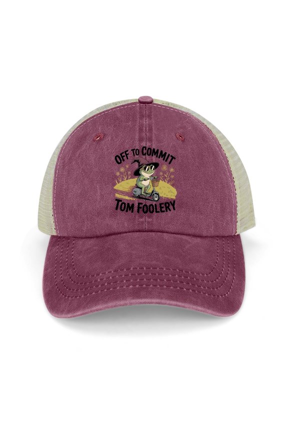 Off to Commit Tom Foolery Wine Red Hat Adjustable Funny Fashion Unisex Baseball Cap for Men Women