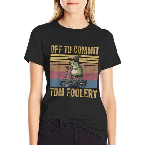 Off to Commit Tom Foolery Women’s Short Sleeve Cotton T-Shirt HD Graphic Printed Tee Casual Crew Neck Top 3XL