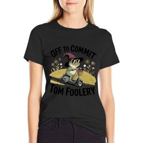 Off to Commit Tom Foolery Women’s Short Sleeve Cotton T-Shirt HD Graphic Printed Tee Casual Crew Neck Top XL