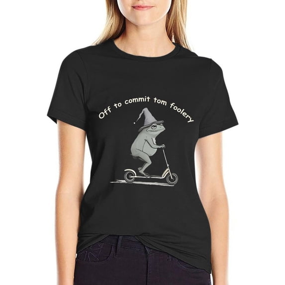 Off to Commit Tom Foolery Women’s Short Sleeve Cotton T-Shirt HD Graphic Printed Tee Casual Crew Neck Top XL