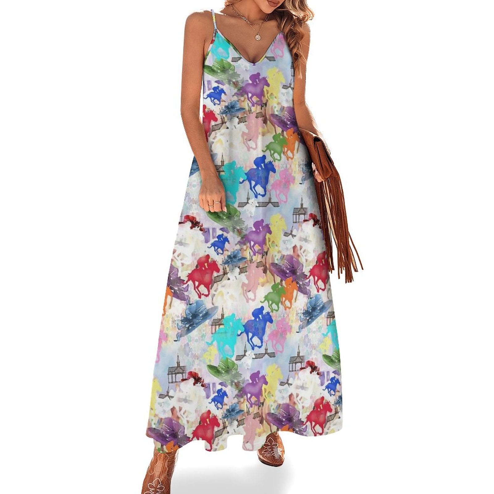 Graceful Horses Sleeveless Dress