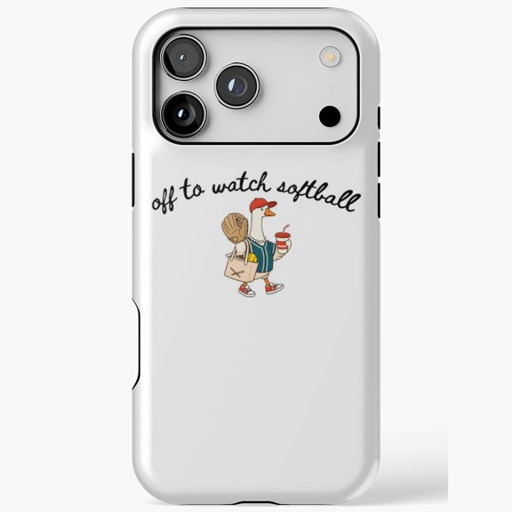 Off to Watch Softball Goose Cute Cartoon Fan Gift for iPhone Case 11 through 17 Pro Max