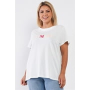 Off-white Admire Print Logo Detail Crew Neck Relaxed Fit Top 2XL