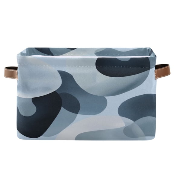 Off-white Circular Pattern Foldable Storage Basket,Canvas Fabric Foldable Storage Bins with Handles Open Home Storage Bins Boxes for Toy Book Shelf Closet Baskets